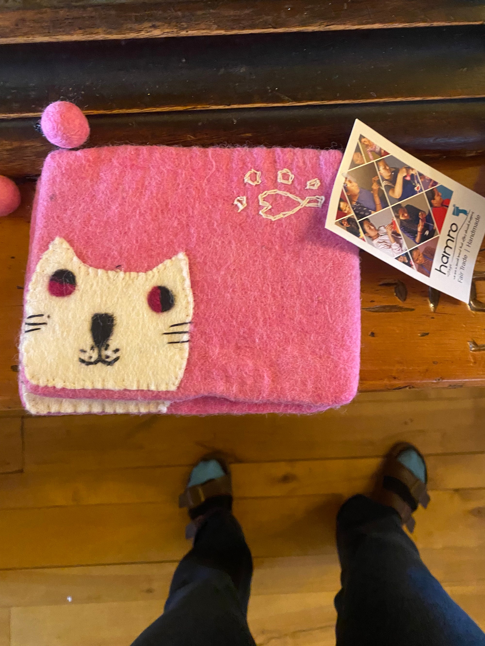 Pink cat purse